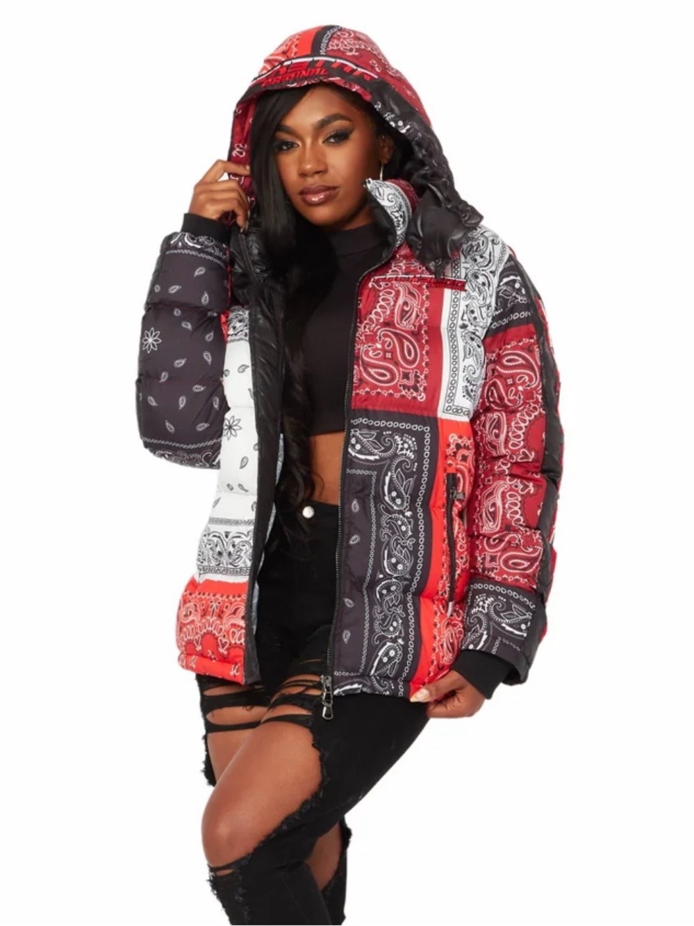 Oversized Rockstar Original Bandana Puffer Jacket